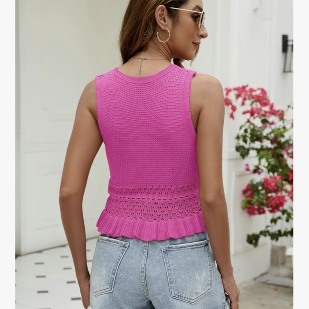 Amazon Vibrant Pink Knit Tank Top